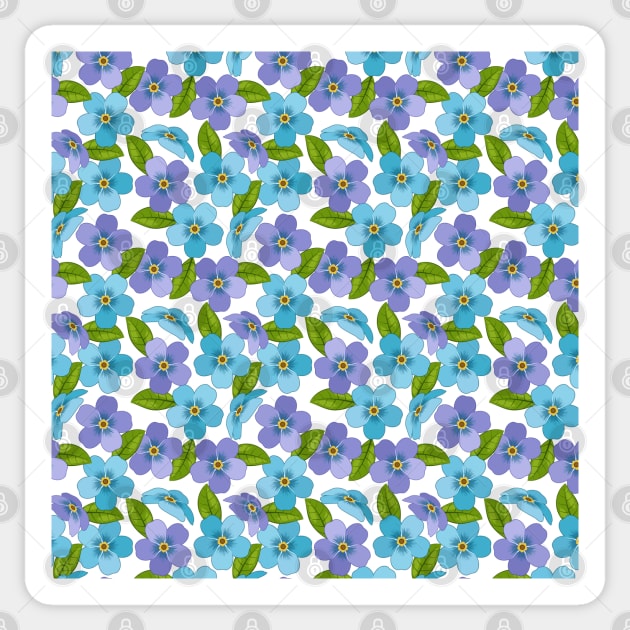 Forget Me Not Flowers Pattern Sticker by Designoholic